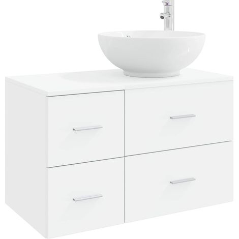 Bathroom Furniture Set 2 pcs White Engineered Wood vidaXL (1/5)