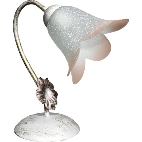Lume 1xE14 Montatura Bianco Oro Vetro Scavo Sintetico Bianco Sfumato Rosa E-Energy Vera