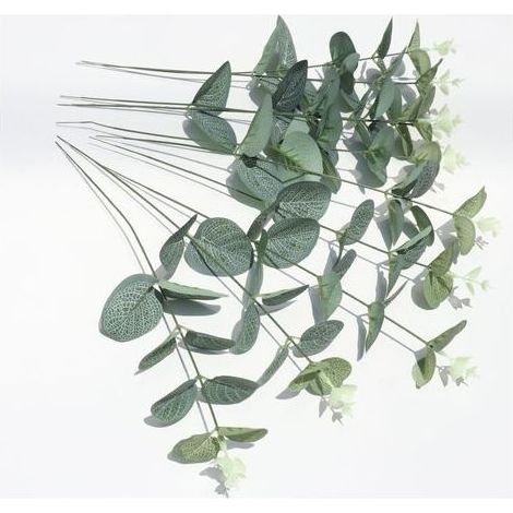 Foglie di eucalipto artificiali verdi, eucalipto argento dollar, foglie di eucalipto argentate artificiali, simulazione di foglie di eucalipto verdi per feste, giardino, casa, decorazione, 12 pezzi (1/5)