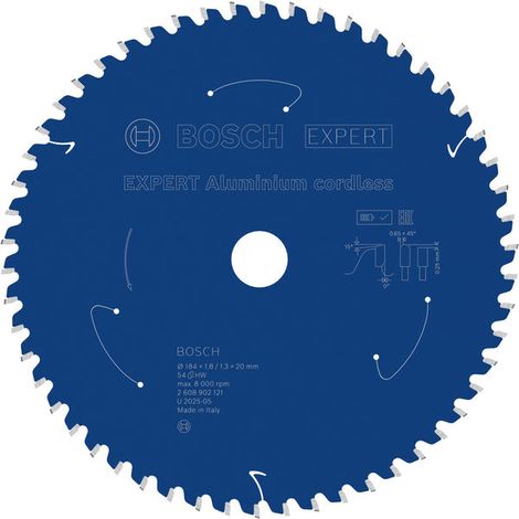 Bosch EXPERT Aluminium cordless Circular Saw Blade 184 x 1.8/1.3 x 20mm T54 (1/4)