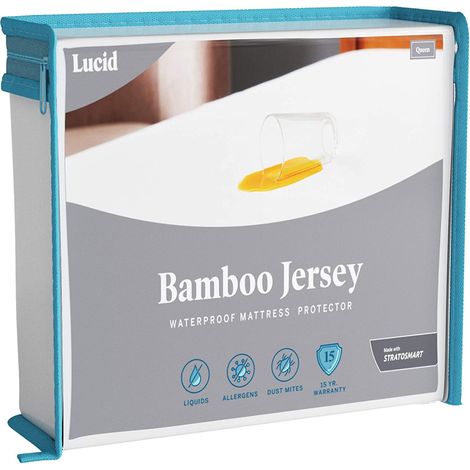 LUCID Coprimaterasso di Premium Rayon di Bambù Jersey – ultra morbido – impermeabile – Piazze francese, 140 x 200 cm (1/4)