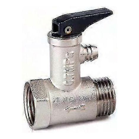 Soupape de décharge de haute qualité pour chauffe-eau - Température max. 100 °C, 8 bar, filetage en laiton nickelé 1/2", lot de 2 (1/4)