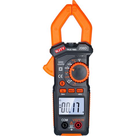 Pince multimètre numérique 600A AC/DC avec mesure de température, plage automatique, continuité sonore, True-RMS, diode/NCV/tension/courant/résistance/fréquence/capacité/LoZ/VFC (1/4)