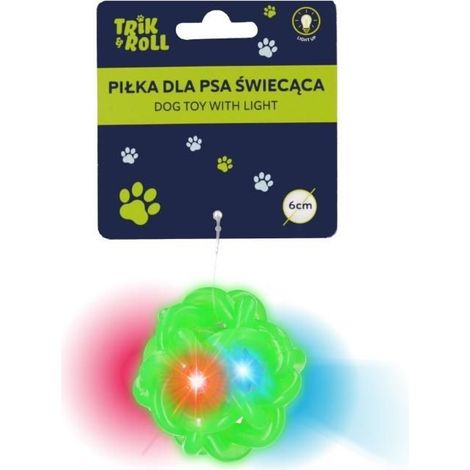 Juguete para perros, pelota luminosa, verde, 6 cm, truco 0613 (1/4)