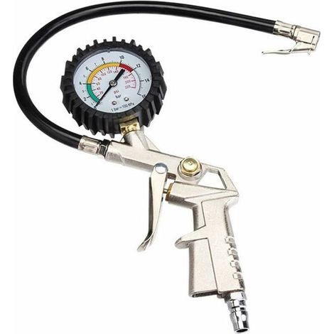 Controleur Pression Pneus Manometre Pression Pneu Jauge de Pression des Pneus Pistolet Gonflage de Pneu Manomètre Testeur de Pression d'air Multifonction 016bar pour Auto/Moto/Vélo (1/5)