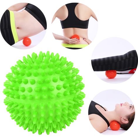 Rouleau de Massage à Picots pour Récupération Musculaire, Balle de Fitness en Plastique Durable, Vert 9cm (1/5)