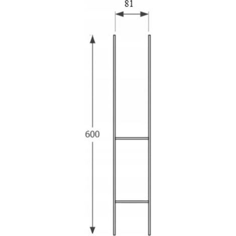 Socle de colonne, support en H, acier, 80 x 600 mm (1/2)
