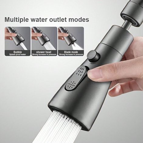 1 pièce Robinet avec tête de douche extractible, tête de douche extensible et interchangeable pour évier de cuisine (1/5)