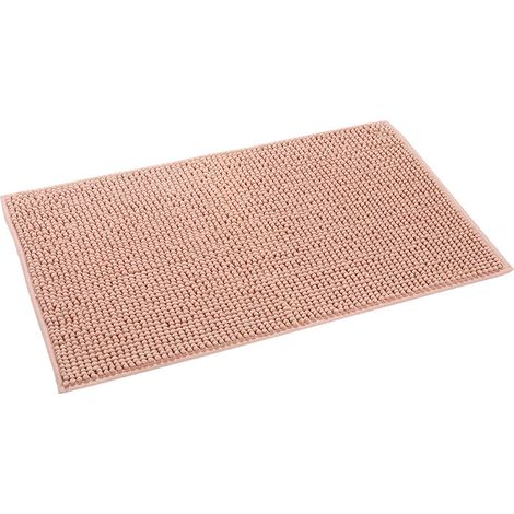 Rosafarbene, 40 x 60 m große, rutschfeste Mikrofaser-Badematte aus beigefarbenem Cspar-Material (1/5)