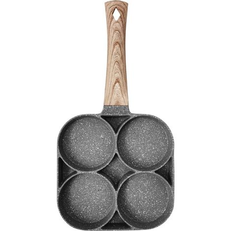 Poêle polyvalente à 4 trous,anti-adhésive,ustensile de cuisine pour ufs frits et hamburger GROOFOO (1/5)