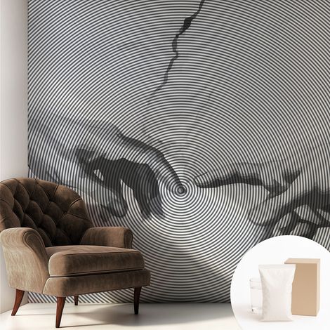 Tapete Vliestapete mit Kleber für Wohnzimmer Schlafzimmer Küche - Wanddekoration Hypnotische Hände 250x250 cm (1/5)