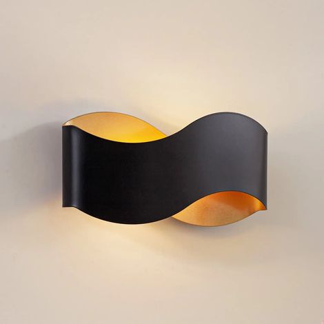 [NEUWERTIG] B-Ware Lindby Wandleuchte Wandlampe Dailin Schwarz Gold 30 Cm Metall Dimmbar G9 Led459