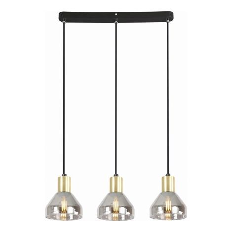 Suspension loft noir/or fumé 3xE14 Gregory Candellux