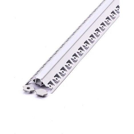 LED Strip Mounting Kit with Diffuser Aluminum Milky Gypsum Outer Corner 2000mm (1/6)