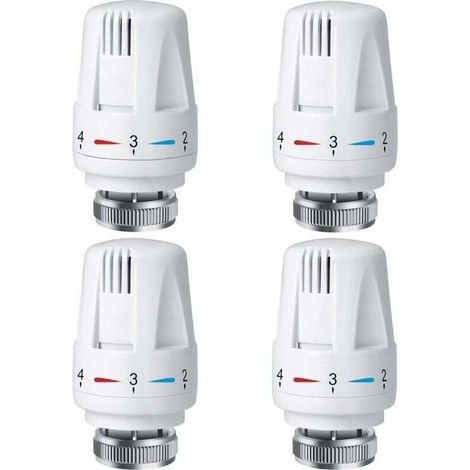 Tête thermostatique de radiateur PCS, tête de thermostat de radiateur TRV M30 x 1,5, vanne thermostatique de radiateur, vannes de radiateur de radiateur pour système de chauffage pour la maison et le (1/4)