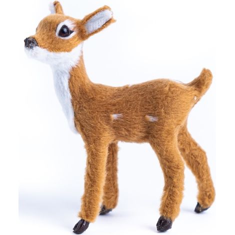 Figurine décorative de cerf à fourrure d'automne 10 cm (1/2)