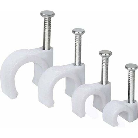 AIPERQ Serre-câbles Serre-câbles avec clous 6 7 8 10 mm Serre-câbles Serre-câbles avec clous Serre-câbles avec clous pour la fixation du matériau du câble pour la fixation du matériau du câble (100 pa