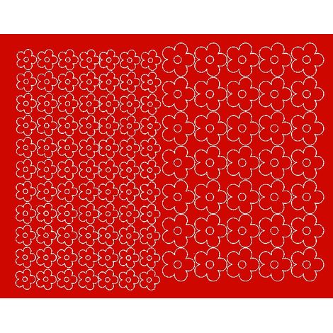 Adesivi per casco da bicicletta con fiori, 112 pezzi, rosso lucido