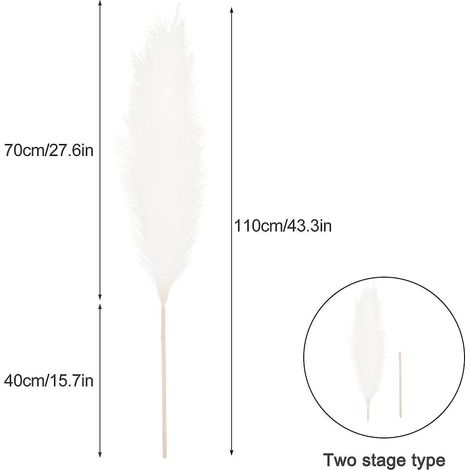 Pampasgras-Dekoration – 110 cm hohes künstliches Pampasgras – Pompon und blühende Graszweige – Khaki