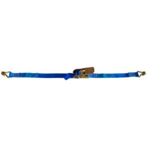 Sangle arrimage extérieur polyester 25 mm 2 crochets double soudés 400 kg LEVAC - 4552