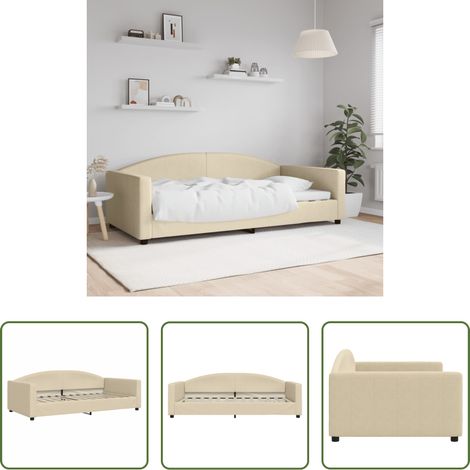 Schlafsofa - Tagesbett Creme 100x200 cm Stoff (1/5)
