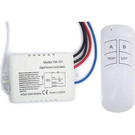 Einweg-Ein/Aus-Wandschalter und Fernbedienung 220V - 240V Digitaler Funk-Wandschalter mit Fernbedienung