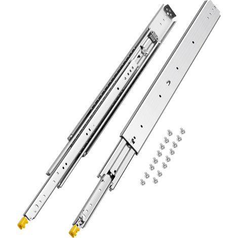 Glissière de tiroir à extension complète, 812 mm, coulisse de tiroir verrouillable, 1 paire, capacité de charge 226,8 kg, rail coulissant à montage latéral avec roulement à billes et verrou (1/5)