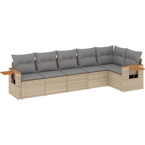 Maison Exclusive - Patio Sofa Set 6 plaza Beige and Grey (1/5)