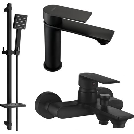Mexen Royo DQ45 conjunto de baño, negro - 72203DQ45-70 (1/4)