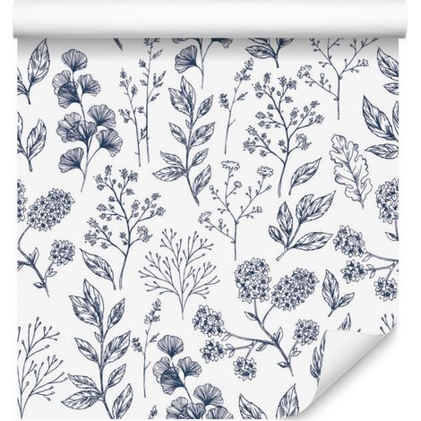 Papier peint à motifs de feuilles et d'herbes aromatiques pour salon et chambre, 50 x 1000 cm (1/5)
