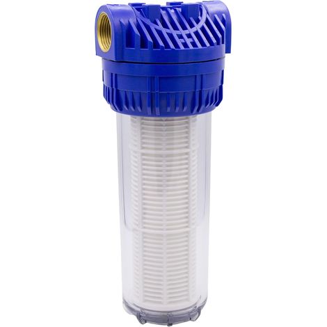 VARIOSAN Préfiltre (10") pour pompes et installations d'eau domestiques 18434, filetage intérieur 1", 8 bar, débit 6000 l/h, maille de 0,06 mm (1/4)