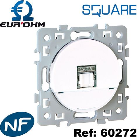 Prise RJ45 Cat6A grade 3 TV - SQUARE Blanc