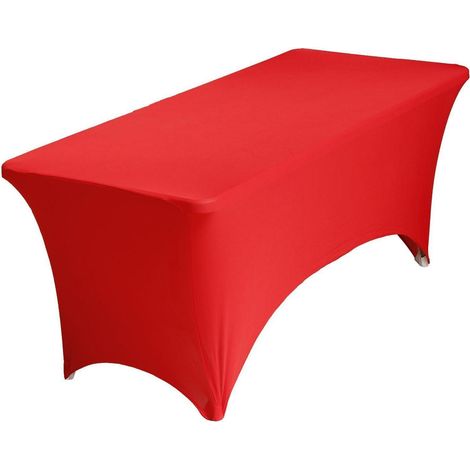 Spandex Tischdecke 1,8m Rot, knitterfrei, rechteckig, für Partys & Events