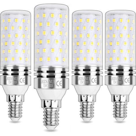 Ampoule Maïs LED 15W, E14 Petit Edison Vis Ampoules, Blanc Chaud 3000K, 1700LM, Équivalent Ampoule Incandescence 120W, Non Dimmable, lot de 4 (1/5)