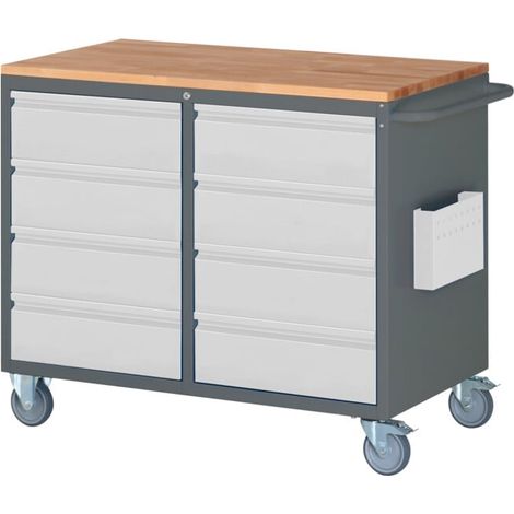Armoire roulante STIER Premium avec 8 tiroirs, lxPxH 1 145x650x975 mm (1/5)