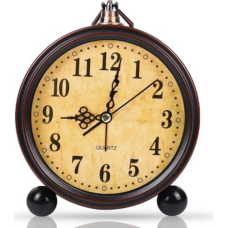 Reveil Analogique - Reveil Vintage sans Tic-Tac, Reveil Matin, Réveil À Quartz, Horloge A Poser, Reveil A Piles, Horloge De Table, Réveil De Voyage pour Maison Chambre Bureau (1/5)
