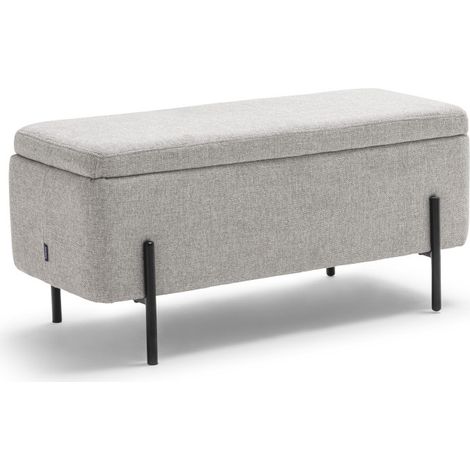 Drawer – Banc coffre en tissu et métal 100cm – Hauteur 46cm – Rangement pratique pour petits espaces – Design scandinave contemporain (1/5)