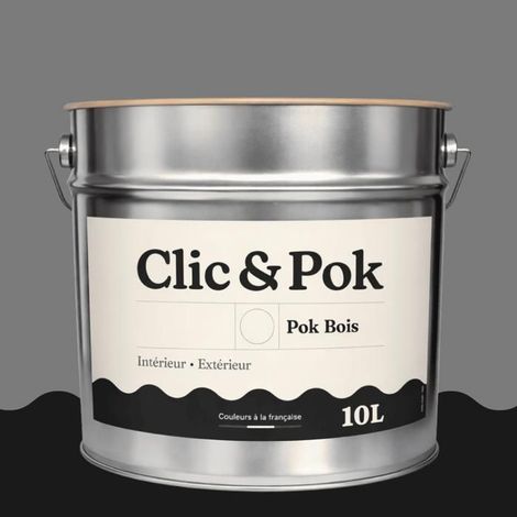 Peinture Bois Extérieur – POK BOIS - 10L - RAL 7037 - Gris poussière- Résistante aux intempéries - Ne s'écaille pas