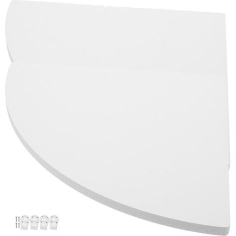 2-Piece White PVC Corner Wall Shelf for Bedroom Kitchen (1/5)