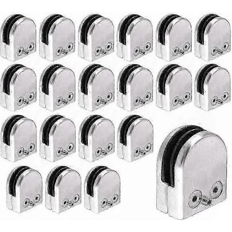20 supports à verre en acier inoxydable avec pinces (1/5)