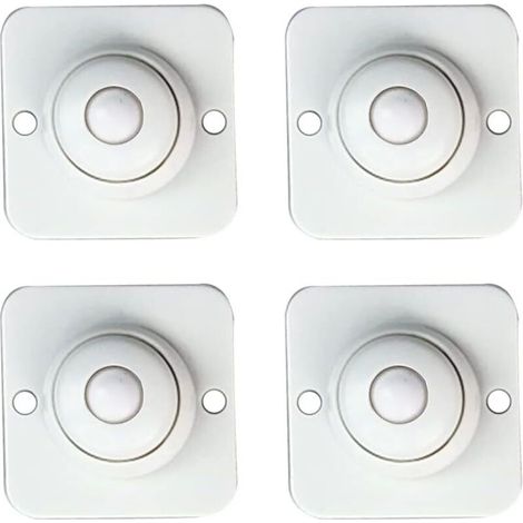 4 pièces poulie collante 360 ​​degrés pivotant auto-adhésif boîte de rangement universel maison roulette pivotante perles en nylon blanc