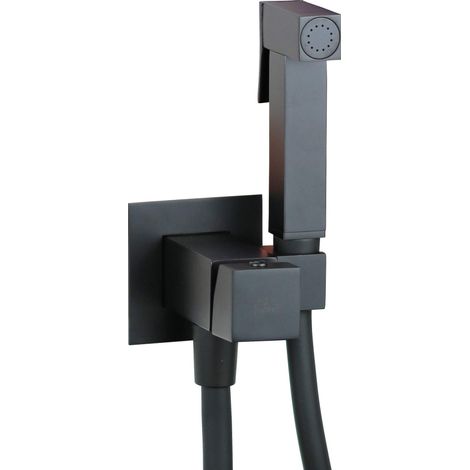 Mattschwarzes quadratisches Einbau-Bidet-Set Paffoni ZDUP112NO  matt-schwarz