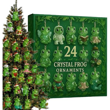 Calendrier de l'Avent 2026 Grenouilles, 24 ornements en acrylique à suspendre, style conte de fées (1/5)