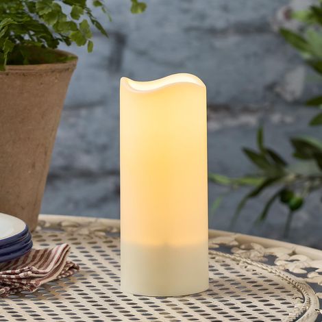Lights4fun Bougie Solaire LED 18 cm pour l'Extérieur Bougie Solaire Étanche Décoration Jardin (1/4)