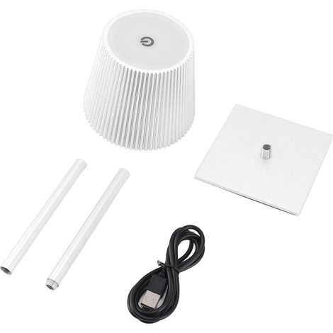 Ortviai Lampe de bureau sans fil LED, 3600 mAh, 3 couleurs réglables sans à-coups, blanc (1/5)