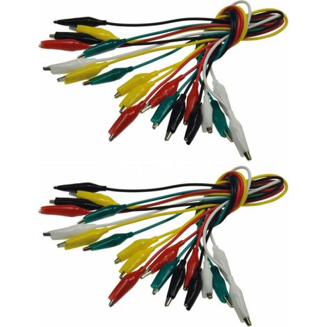 Krokodilklemmen Verbinder Satz Kroko Set 20 Kabel 5 Farben (1/3)