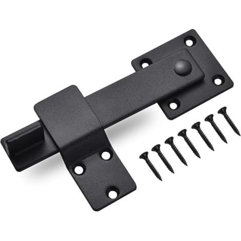 Matte black barn door latch, heavy-duty carbon steel flip latch with swivel bolt, 360° rotating security lock for garden gate, shed, fence (1/5)