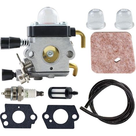 Kit de Carburateur pour Stihl FS38 FS45 FS46 FS55 FS74 FS75 FS80 FS85 HL45 HL75 HS70 HS74 KM55 KM55R Tondeuse à Gazon Carburateur avec Kit de Tuyau de Carburateur Remplacement Filtre à Air (1/4)
