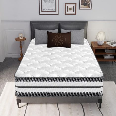 Matelas 90x200 cm Très épais 26 cm YIDATONG fermeté moyenne Matelas hybride à mémoire de forme 7 zones de confort en Ressort-indépendant adaptative