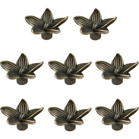 Lntyq 8 Pièces Bouton de Meuble, 28mm Poignee de Meuble, Bouton de Porte avec Vis, Boutons de Portes pour Placards Forme de Fleur, Bouton de Porte de Placard, Bouton de Tiroir pour Commode, Armoire (1/5)